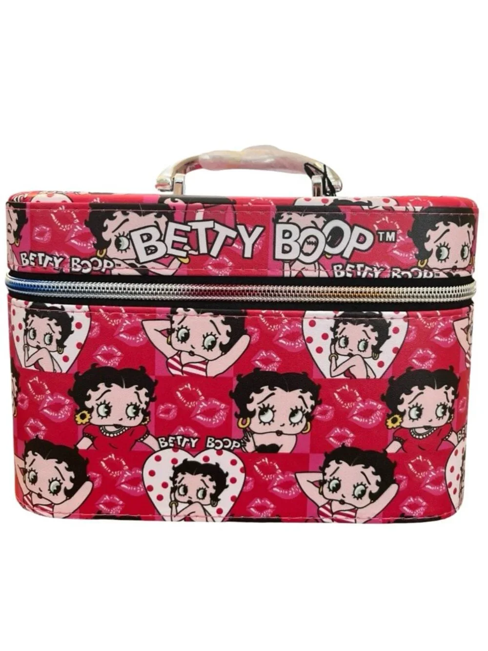 Betty Boop Hard Shell Cosmetic Train Case Travel Beauty Makeup Bag NWT